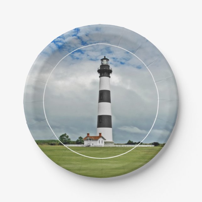 OBX Lighthouse Paper Plate (Front)