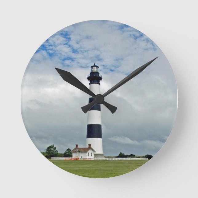 OBX Lighthouse Round Clock (Front)