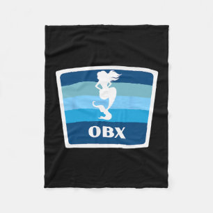 Obx North Carolina Nc Mermaid Outer Nks Vacation Fleece Blanket