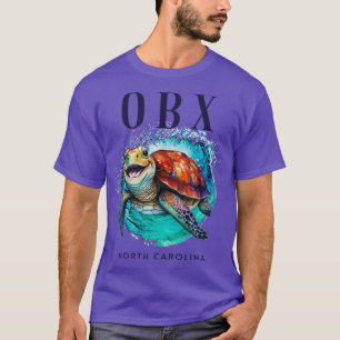 OBX North Carolina Watercolor Happy Sea Turtle T-Shirt