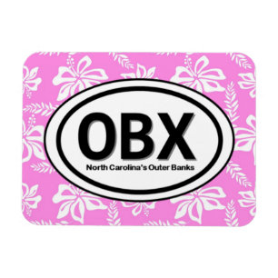OBX Outer Banks NC Pink Magnet