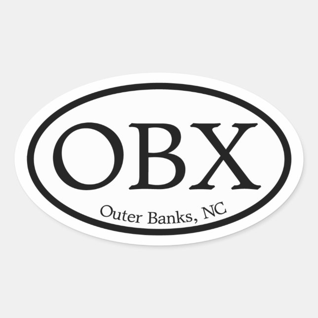 OBX Outer Banks Oval Sticker (Front)