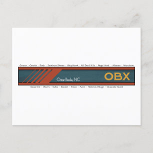 OBX Outer Banks Towns drk txt Postcard