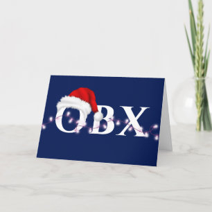 OBX Santa Hat and Lights Christmas Holiday Card