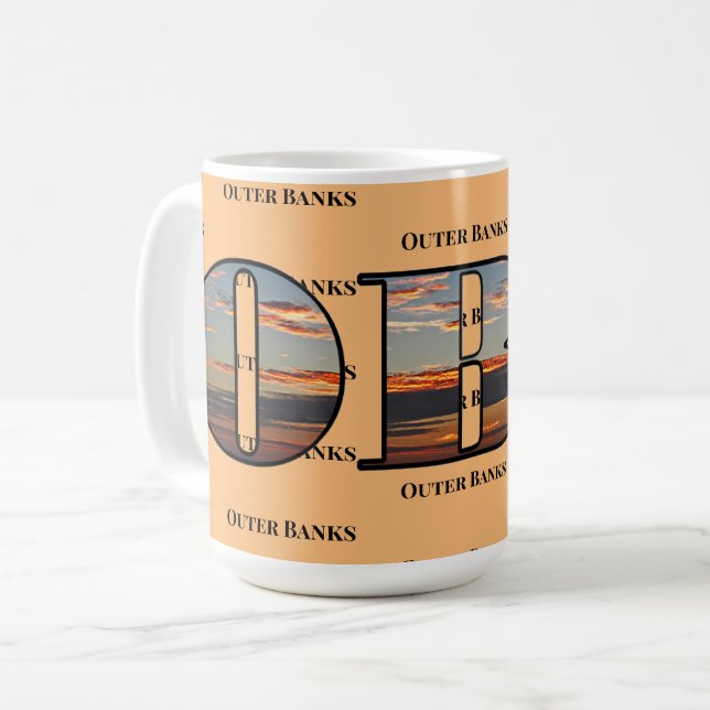  OBX Sunrise Text  Coffee Mug (Front Left)