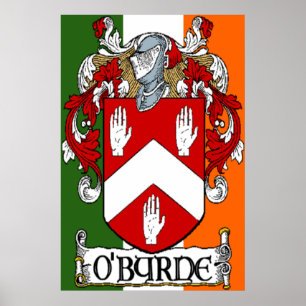 O'Byrne Coat of Arms Irish Flag Print