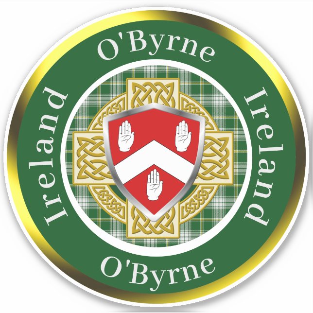 O'Byrne Irish Shield & Celtic Cross Personalised (Front)