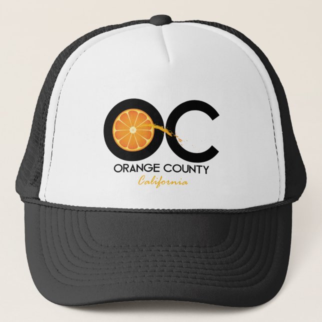 OC - Orange County, California Juicy Apearal Trucker Hat (Front)