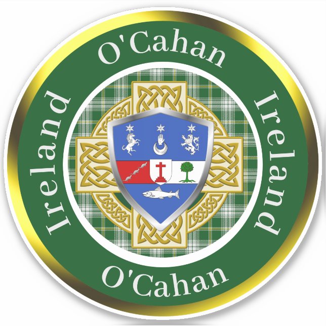 O'Cahan Irish Shield & Celtic Cross Personalised (Front)