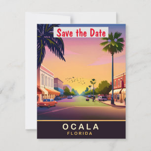 Ocala, Florida, Travel Postcard, Save The Date