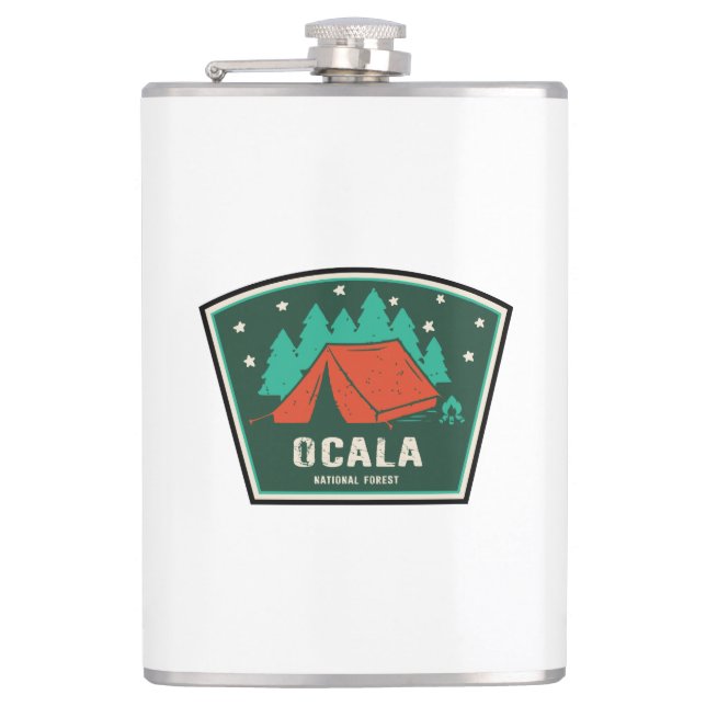Ocala National Forest Camping Hip Flask (Front)