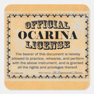Ocarina License Square Sticker