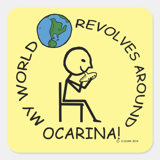 Ocarina - World Revolves Around Square Sticker (Front)