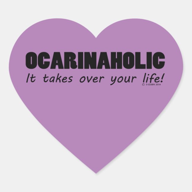 Ocarinaholic Life Heart Sticker (Front)