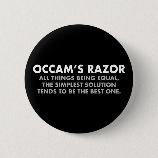 Occam's Razor Definition Science Geek 6 Cm Round Badge (Front)