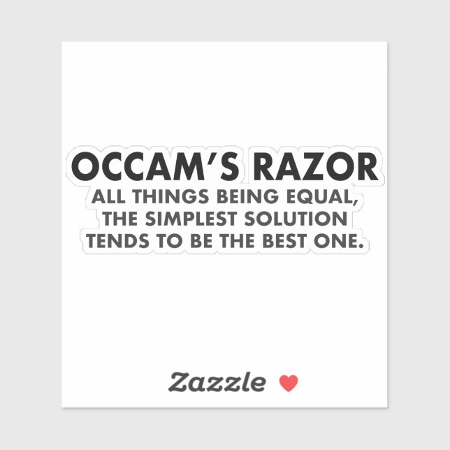 Occam's Razor Scientific Principle of Parsimony (Sheet)