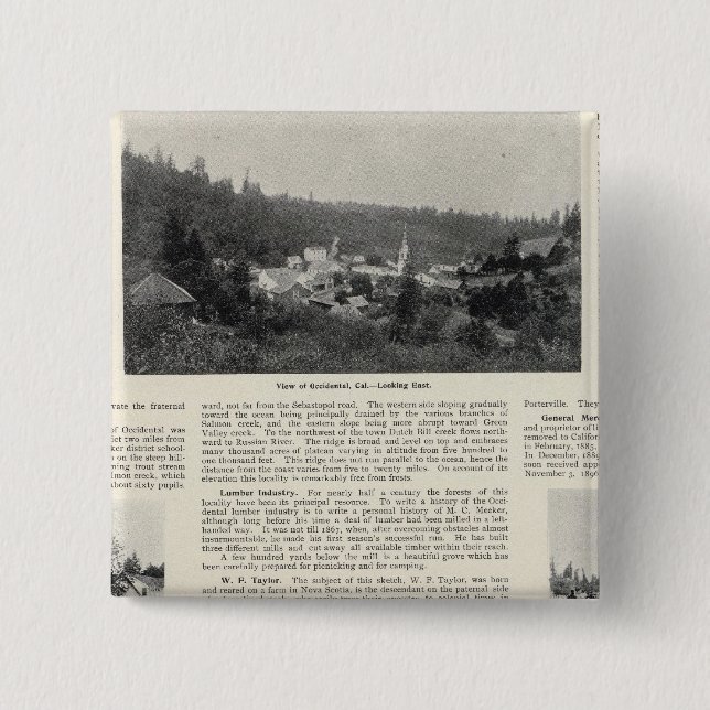 Occidental, California 15 Cm Square Badge (Front)