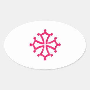 Occitan Cross Oval Sticker