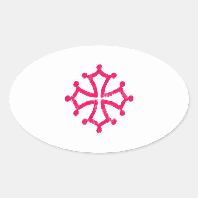 Occitan Cross Oval Sticker (Front)