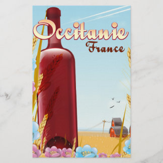 Occitanie France farming landscape poster Stationery