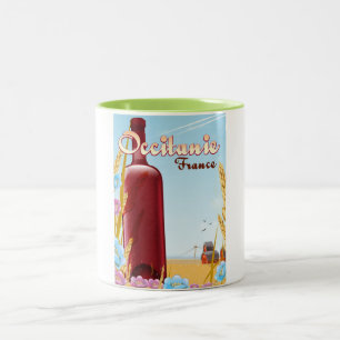 Occitanie France farming landscape poster Two-Tone Coffee Mug