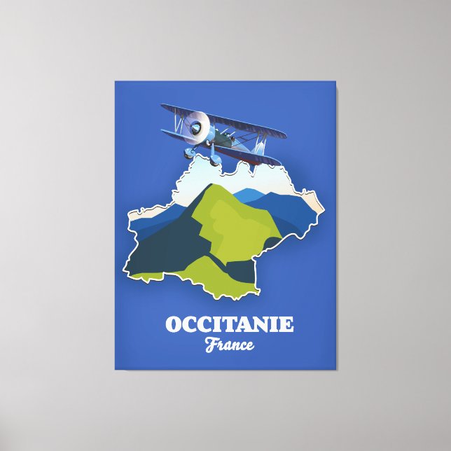 Occitanie France travel map Canvas Print (Front)