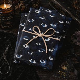 Occult All Seeing Eyes Celestial Gothic Wrapping Paper Sheet