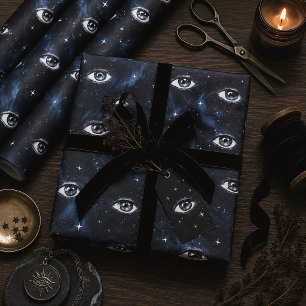 Occult All Seeing Eyes Gothic Celestial Wrapping Paper Sheet