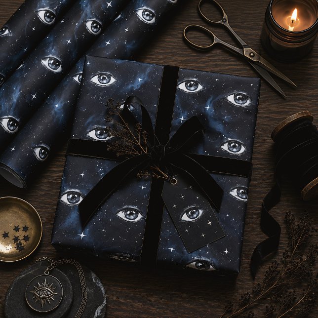 Occult All Seeing Eyes Gothic Celestial Wrapping Paper Sheet (Creator Uploaded)