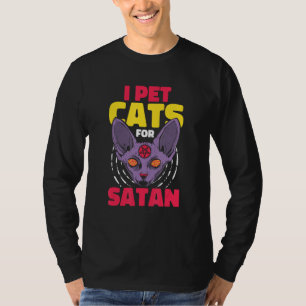 Occult and Satanic Pentagram Baphomet Cat Satan Sa T-Shirt