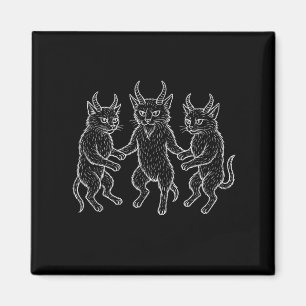 Occult Devil Cat Gothic Baphomet Halloween Satanic Magnet