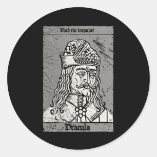Occult Dracula - Vlad The Impaler Horror Vampire  Classic Round Sticker