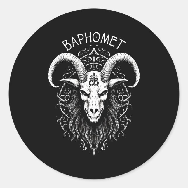 Occult Gothic Leviathan Cross Symbol Of Satanism B Classic Round Sticker (Front)