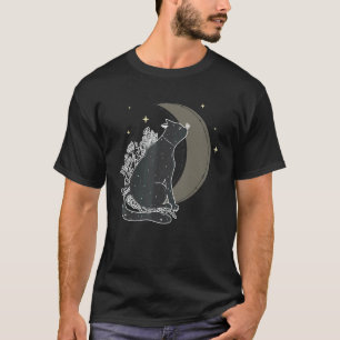 Occult Magic Celestial Cat Moon T-Shirt