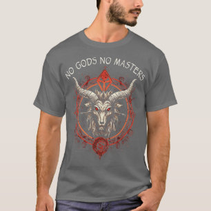 Occult Satanic Gothic Baphomet No Gods No Masters T-Shirt