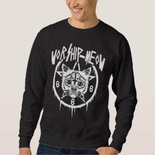 Occult Satanic Witchcraft Wiccan Kitten Cat Sweatshirt