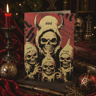 Occult Skeletons & Devil Gothic Horror Christmas Holiday Card