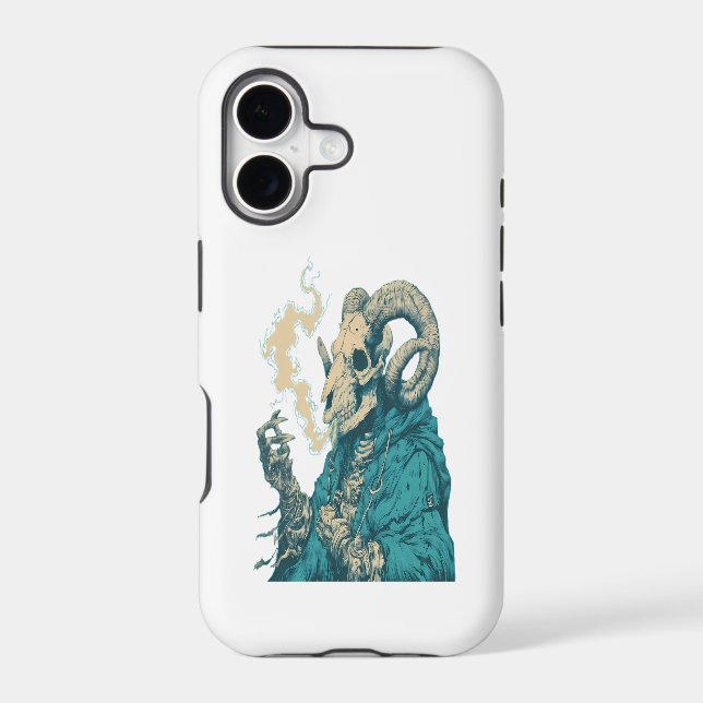 Occult Smoking Ram Skull Phone Case (Back)