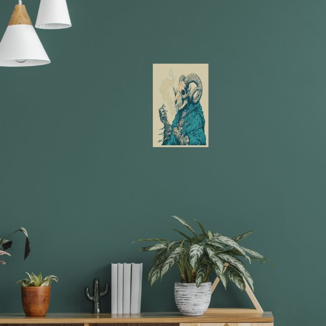 Occult Smoking Ram Skull Poster (Living Room 1)