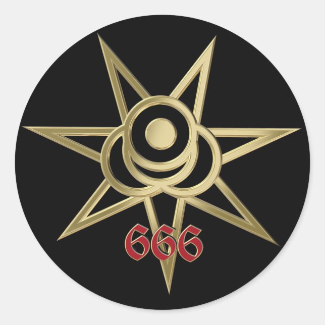 Occult symbol septagram classic round sticker (Front)