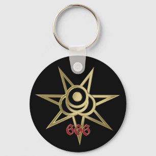 Occult symbol septagram key ring
