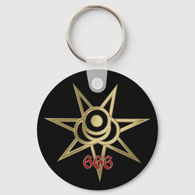 Occult symbol septagram key ring (Front)