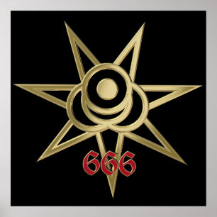 Occult symbol septagram poster