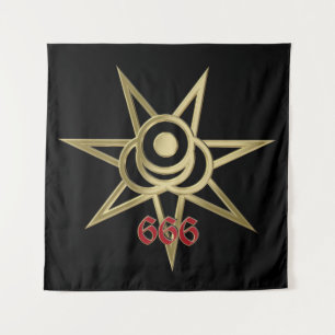 Occult symbol septagram tapestry