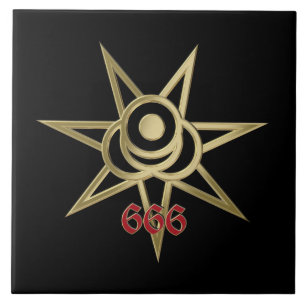 Occult symbol septagram tile