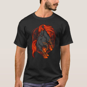 Occult Witchcraft Emo Goth Horses Halloween Gothic T-Shirt