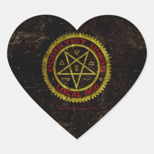OCCULTIST UNION LOCAL 666    019 HEART STICKER