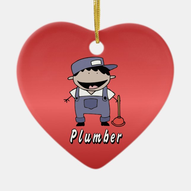 Occupation Plumber Custom Personalised Ceramic Tree Decoration (Front)