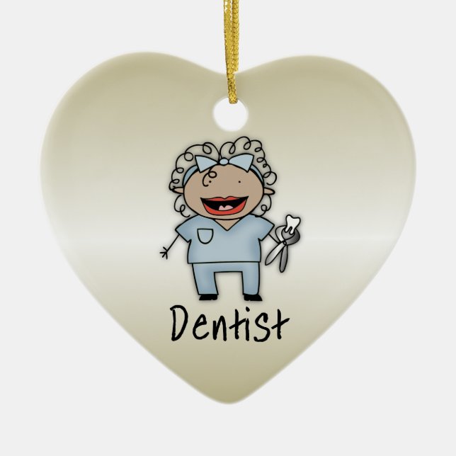 Occupation Woman Dentist Professional Personalised Ceramic Tree Decoration (Front)