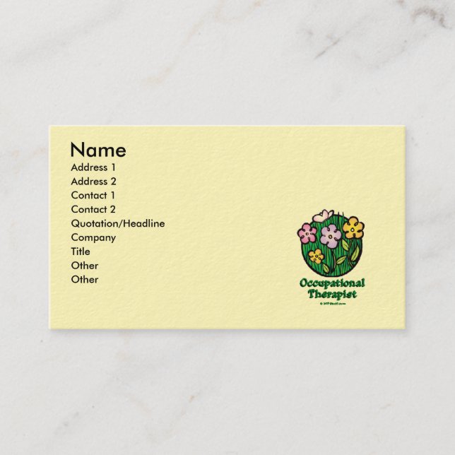Occupational Therapist Blooms 2 Business Card (Front)